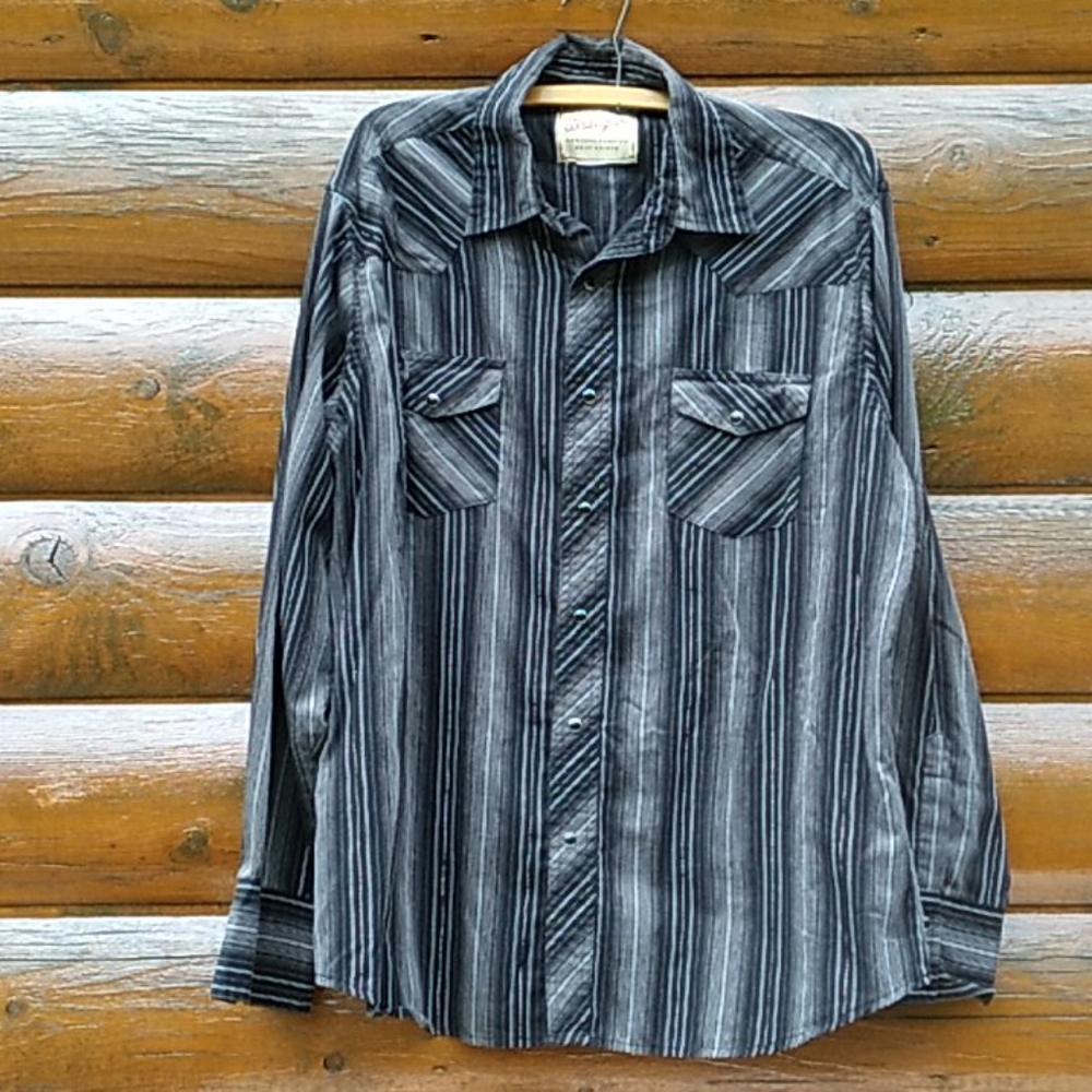 Wrangler Plaid Pearl Snap Shirt VINTAGE - Picture 1 of 12